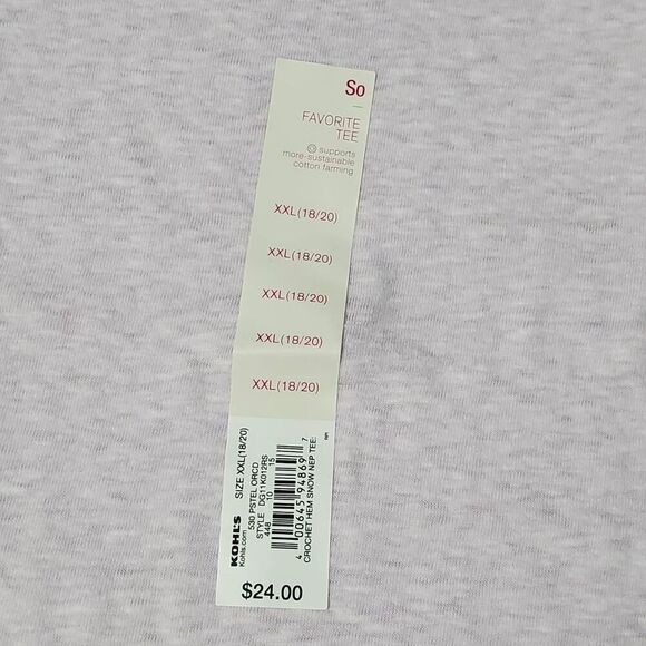 SO Favorite Tee Girls XXL (18/20) Purple Top - Picture 2 of 7